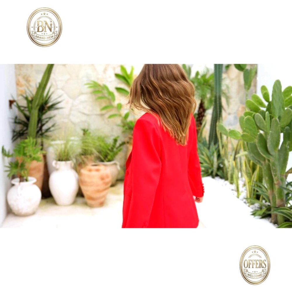 Polyester Blazer With Button Front, Padded Should… - image 7